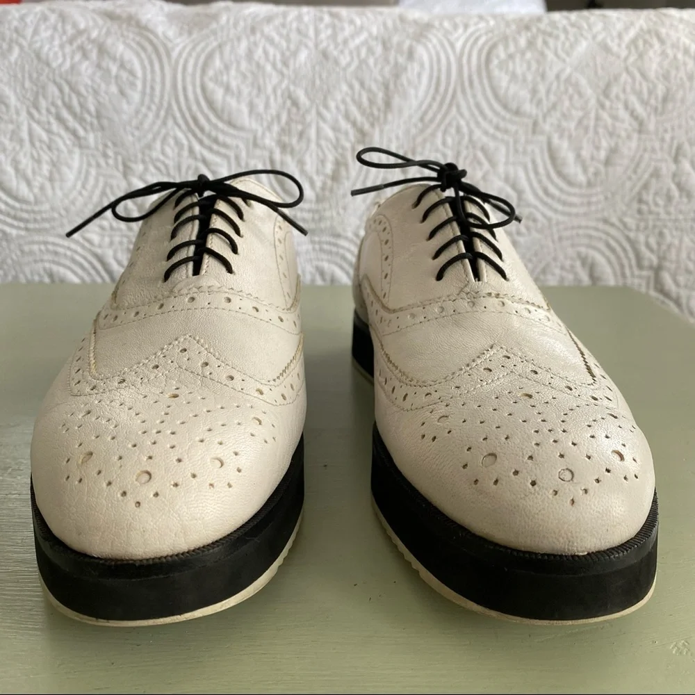 Rag & Bone Meli Brogues Slip On White Derby Leather Wingtip Oxford 9 - Picture 5 of 8